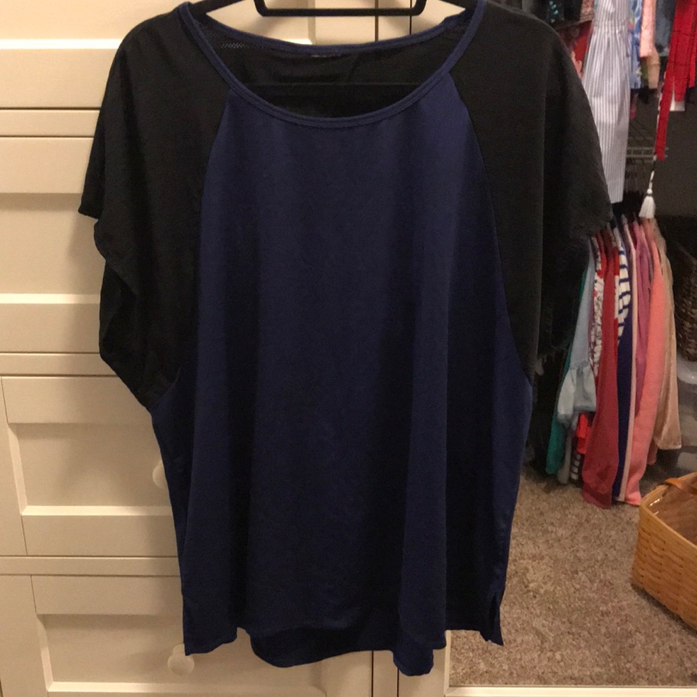 Blue and black athletic tee